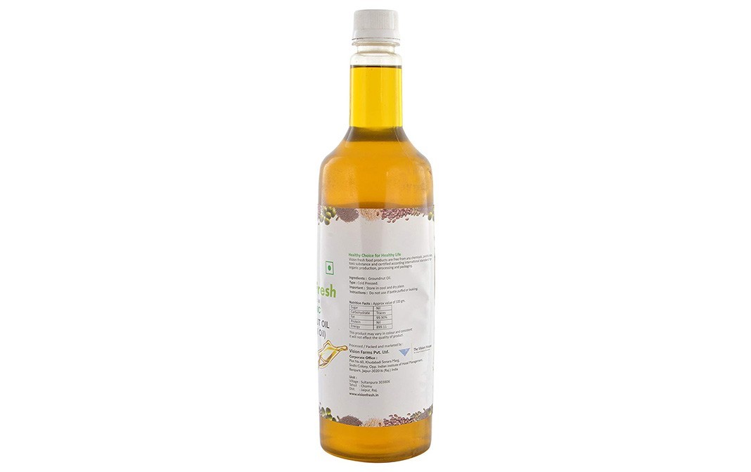 Vision Fresh Premium Organic Groundnut Oil (Moungfali Oil)   Bottle  1 litre